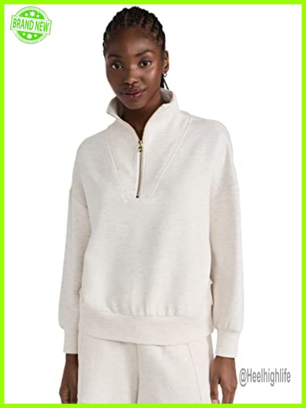 Varley Hawley Half Zip Sweater Mid-Weight Knit Relaxed Fit